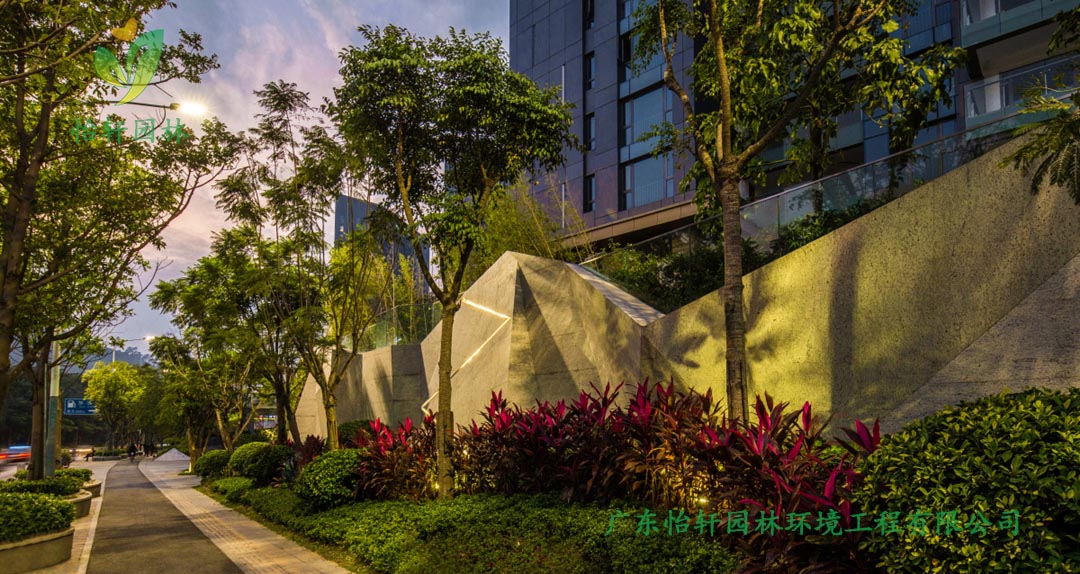 d88尊龙游戏大厅深圳博林天瑞小区绿化景观设计实景图